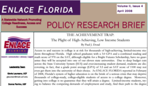 THE ACHIEVEMENT TRAP: The Plight of High-Achieving, Low Income Students
