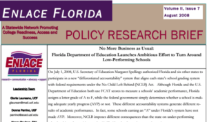 No More Business as Usual: Florida Department of Education Launches Ambitious Effort to Turn Around Low-Performing Schools