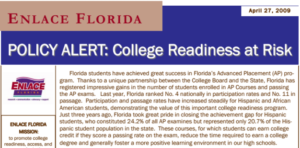 Policy Action Alert : College Readiness at Risk