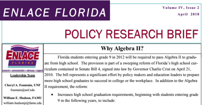 Why Algebra II?