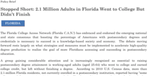Stopped Short: 2.1 Million Adults in Florida Went to College But Didn’t Finish