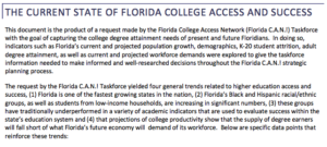 The Current State of Florida College Access And Success