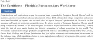 The Certificate – Florida’s Postsecondary Workhorse
