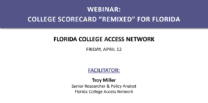 College Scorecard “Remixed” for Florida