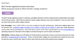 2017 Florida Legislative Session Overview: Which proposals stand to affect Florida’s college students?