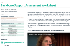 Backbone Support Assessment Worksheet