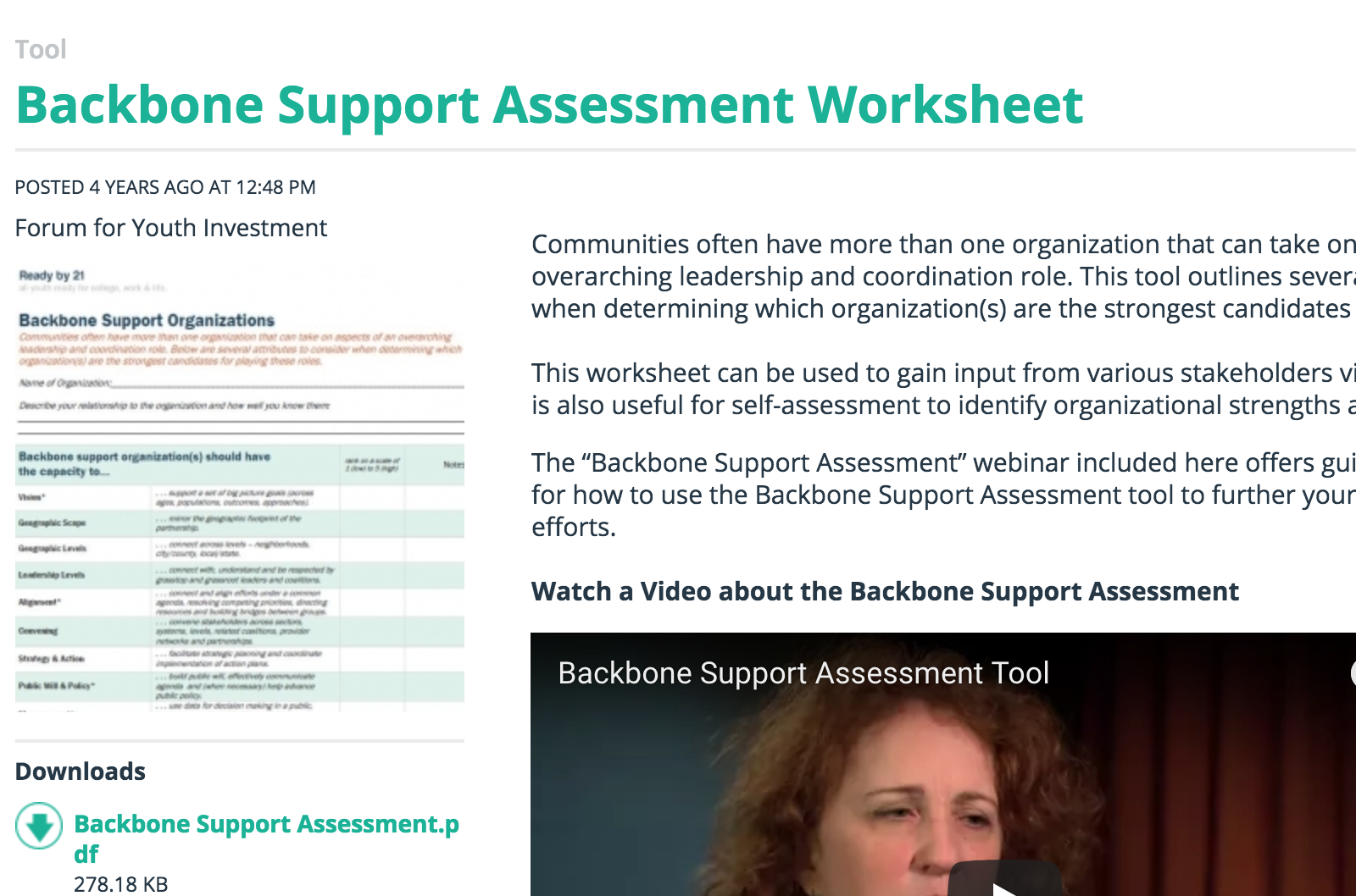 Backbone Support Assessment Worksheet Florida College Access Network