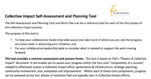Collective Impact: Self-Assessment and Planning Tool
