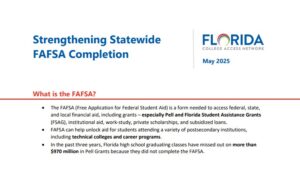 ONE-PAGER — Strengthening Statewide FAFSA Completion (2025)